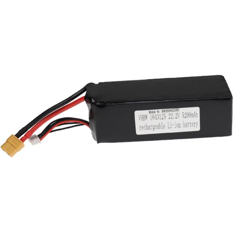 vhbw batteria con XT60 per modellismo per es. macchine da corsa,  elicotteri, aerei (5200mAh, 22,2V, Li-Poly)