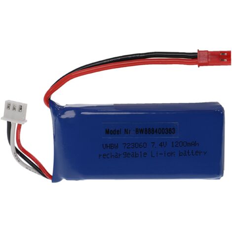 Vhbw Batteria Li-Po 3500mAh 7,4V Con XT60 Per Modellismo RC - Auto, Elicotteri, Aerei, 134x44x16 Mm