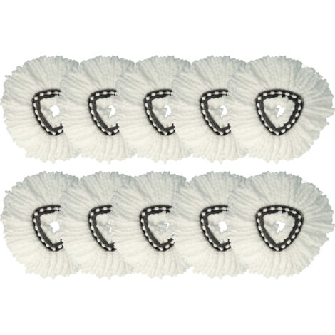Vhbw 6 Testine Di Ricambio In Microfibra Per Vileda Easy Wring & Clean E Turbo - Nero/Bianco, Lavabili A 60°C