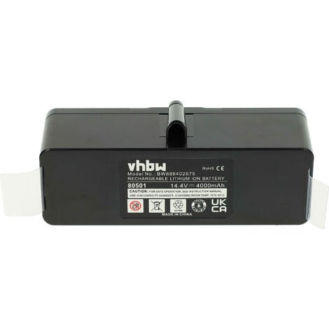vhbw batteria sostituisce GD-Roomba-500, VAC-500NMH-33, 11702 per  aspirapolvere, nero (4000mAh, 14,4V