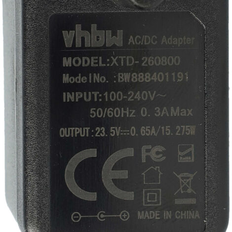 vhbw alimentatore/caricabatterie compatibile con Bosch BBS1114/02, BBS1114/ 03, BBS1224/02, BBS1224/03 aspirapolvere a batteria - 200 cm