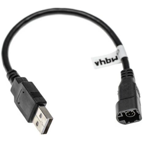 Cavo Adattatore USB Vhbw Per Autoradio VW Sharan, T5 Caravelle/Multivan | Da Presa 4 Pin A USB A | 22 Cm