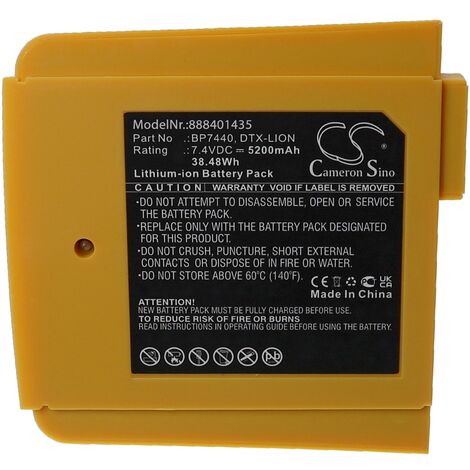 vhbw batteria sostituisce Fluke BP7440, DTX-LION per dispositivo di misurazione (5200mAh, 7,4V, Li-Ion)