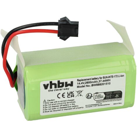 Batteria Ricaricabile Per Robot Aspirapolvere Tesvor - 2600mAh, 14.4V, Li-Ion, Compatibile Con Vari Modelli (V300, X500, M1, N1, S3, S6 Turbo, T8, V6)