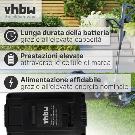 Batteria Compatibile Vhbw Per AL-KO Energy Flex GT 4030 E GTA 4030 – 3000mAh, 36V, 108Wh – Sostituisce 113124, 113126, B150, B200 – Li-Ion