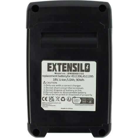 Vhbw batteria compatibile con Einhell TE-TC 18/115 utensile elettrico,  aspirapolvere a umido/asciutto (4000 mAh, Li-Ion, 18 V)