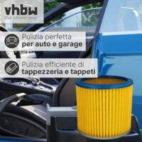 Vhbw 2x Filtri A Pieghe Piatte Per Aspirapolvere Aqua Vac Euromac V 10, Herkules 4000 - Compatibili Con 2351110, 6.904-170.0, Blu/Giallo, 19x16,5 Cm