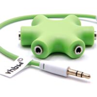vhbw audio splitter a 6 vie, sdoppiatore AUX verde compatibile con cuffie,  altoparlanti, tablet, casse