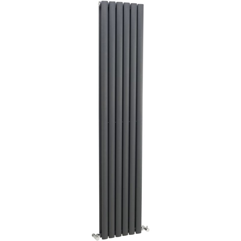 Hudson Reed Revive Double Designer Vertical Radiator 1800mm H x 354mm W -  Anthracite