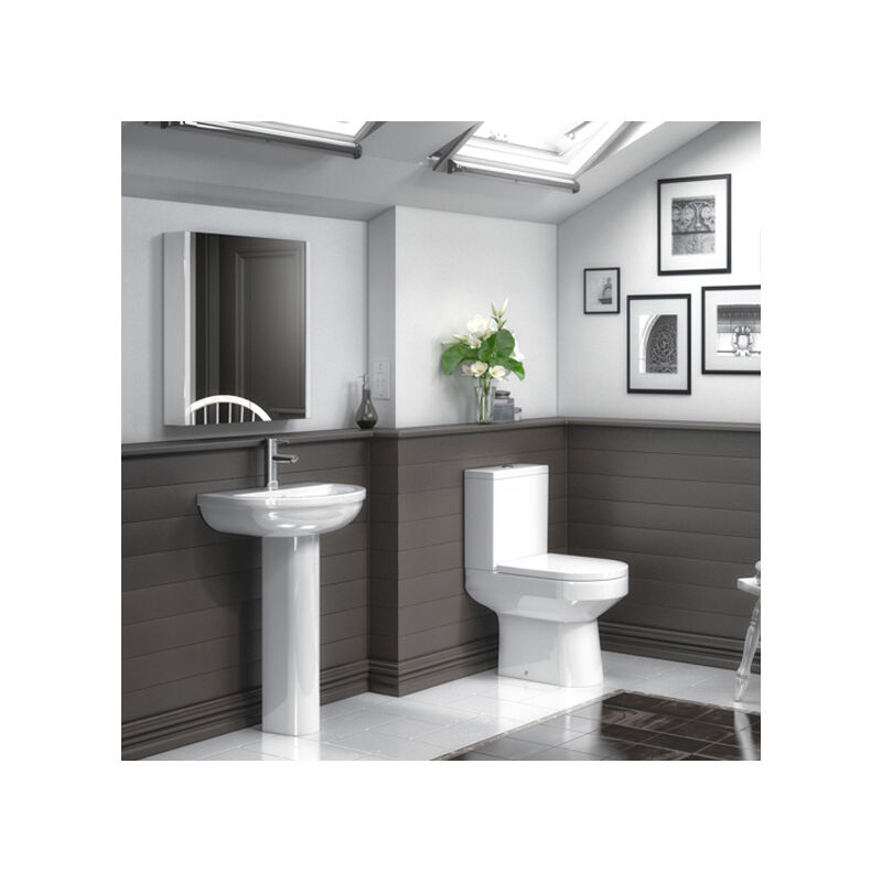 Nuie Harmony Basin And Toilet Set White - CHM003.