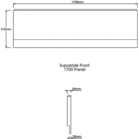 Trojan Supastyle 1700mm W x 510mm H Front Panel White - 3mm