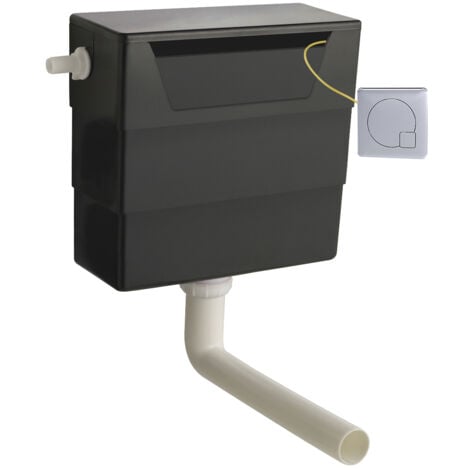 Nuie Front and Top Access Concealed Toilet Dual Flush Cistern with Chrome Flush Plate