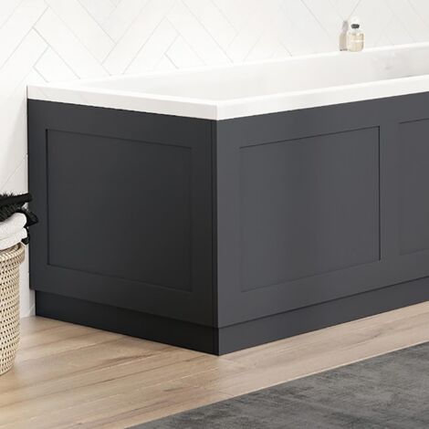Orbit End Bath Panel 700mm H x 480mm/560mm W - Charcoal Grey (1/4)