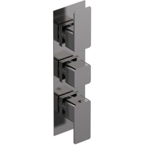 Nuie Windon Thermostatic Concealed Shower Valve Triple Handle - Brushed Pewter (1/5)
