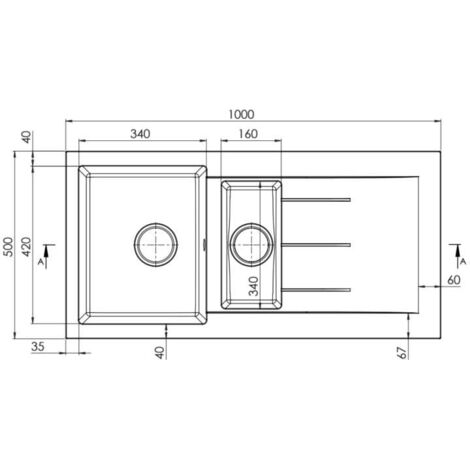 Prima+ Granite Composite 1.5 Bowl Inset Kitchen Sink with Waste Kit 1000mm L x 500mm W - Black