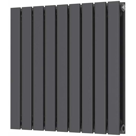 Orbit Bravo Double Designer Horizontal Radiator 600mm H x 614mm W - Anthracite (1/4)