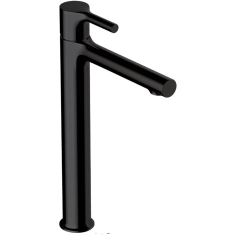 RAK Sorrento Matt Black Tall Basin Mixer Tap - RAKSOR3003B (1/2)