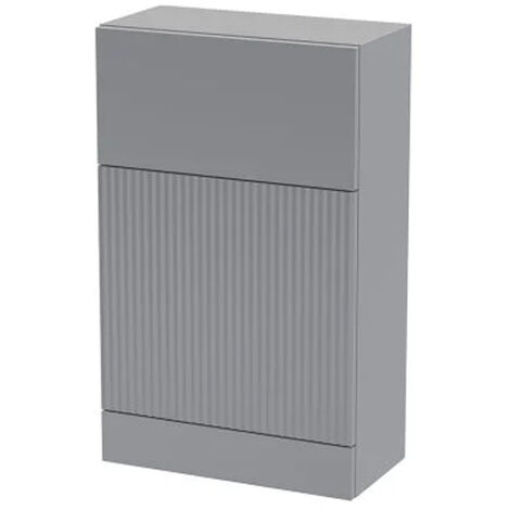 Hudson Reed Fluted WC Unit 500mm Wide - Satin Grey