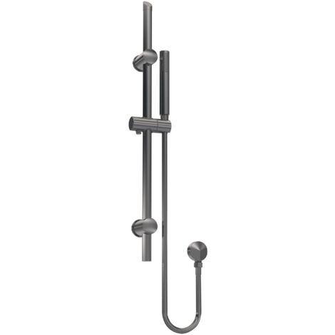 Nuie Brushed Pewter Round Shower Slide Rail Kit with Outlet Elbow - STY742