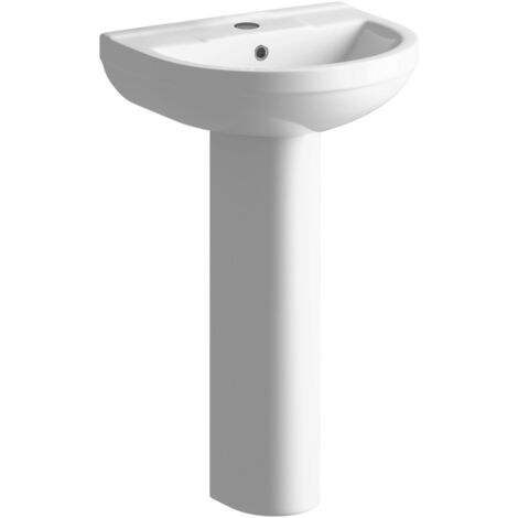 Signature Babylon Basin and Full Pedestal 500mm Wide - 1 Tap Hole (1/4)