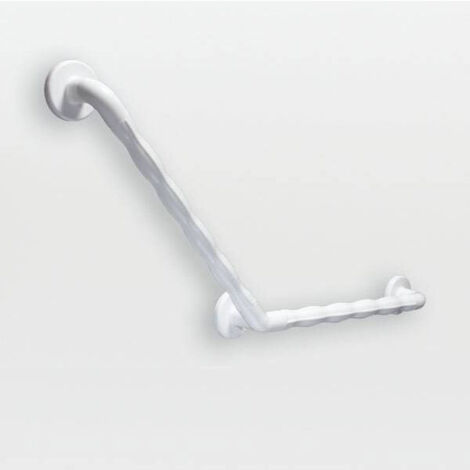 AKW 1600 Series 135 Degree Angled Grab Rail 450mm Length x 35mm Diameter White (1/2)