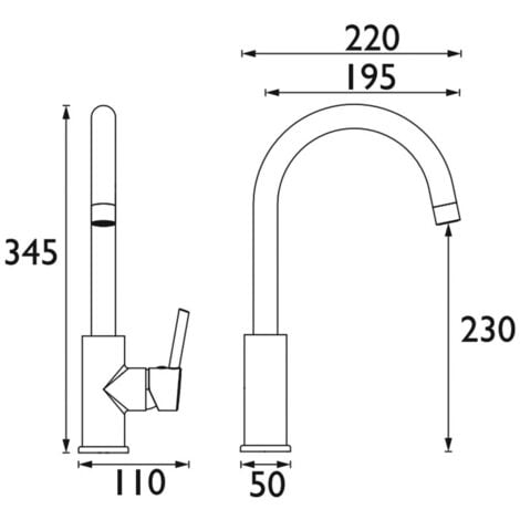 Bristan Odyssey Kitchen Sink Mixer Tap Deck Mounted - Chrome