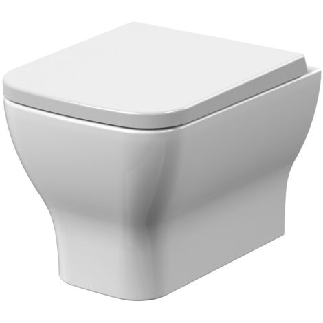 Nuie Ava Rimless Wall Hung Toilet Pan with Soft Close Toilet Seat - NCG441 (1/4)
