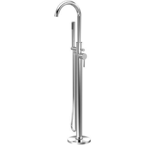 Nuie Aztec Freestanding Bath Shower Mixer Tap with Shower Kit - Chrome (1/2)