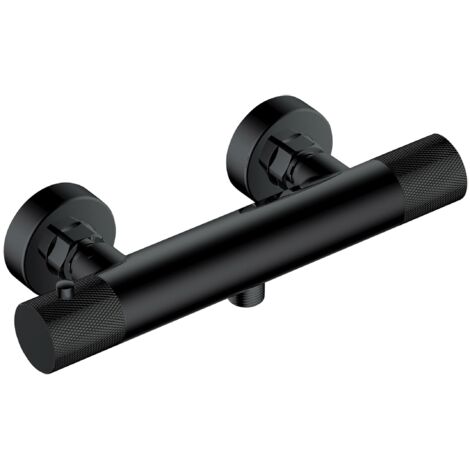 RAK Amalfi Matt Black Wall Mounted Exposed Thermostatic Bar Valve - RAKAMA3303B (1/2)