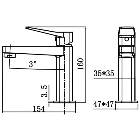 RAK Petit Square Standard Basin Mixer Tap - Brushed Nickel
