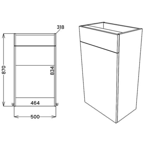 Signature Oslo Back to Wall WC Toilet Unit 500mm Wide - White Gloss