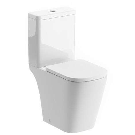 Signature Poseidon Rimless Comfort Height Close Coupled Toilet with Push Button Cistern - Soft Close Seat (1/4)