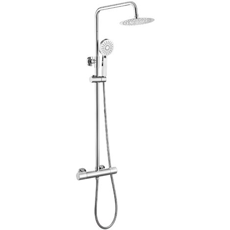 Signature Balance Cool-Touch Thermostatic Bar Mixer Shower with Shower Kit + Fixed Head - Chrome (1/2)
