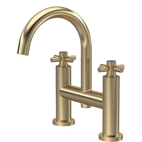 Hudson Reed Tec Crosshead Brushed Brass Bath Filler Tap - TEX853 (1/2)