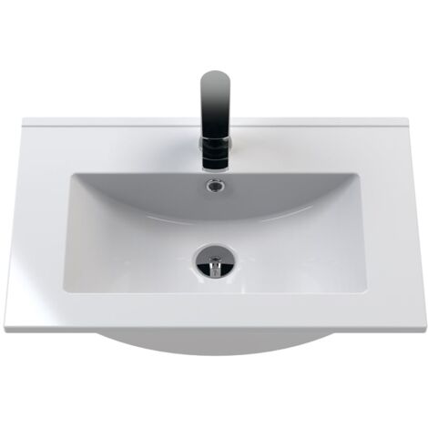 Hudson Reed Juno Wall Hung 2-Door Vanity Unit with Basin 2 600mm Wide - Coastal Grey