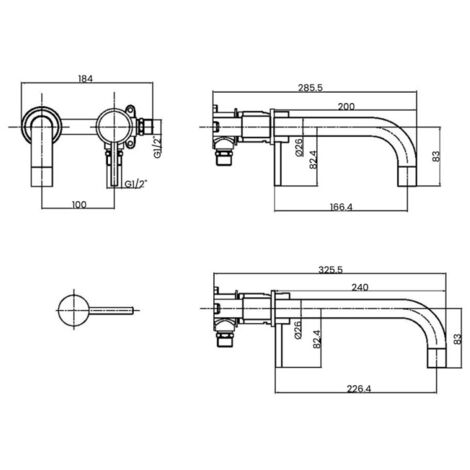 Orbit Core Lever Basin Mixer Tap Wall Mounted - Matt Black