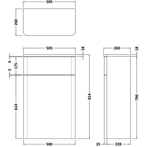 Nuie Core Back to Wall WC Toilet Unit 500mm Wide - Satin Green