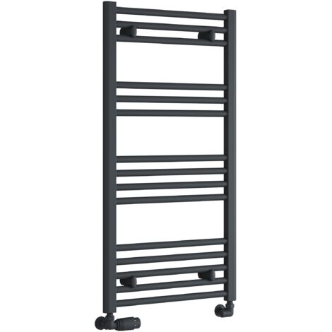 Reina Capo Straight Heated Towel Rail 1000mm H x 500mm W - Anthracite (1/4)