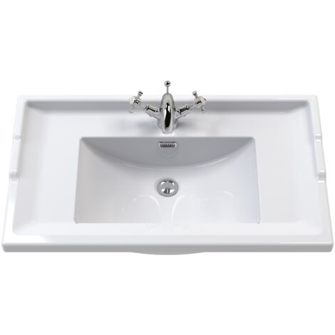 Nuie Classique Floor Standing 2-Door Vanity Unit with Traditional Basin 600mm Wide Satin Anthracite - 1 Tap Hole
