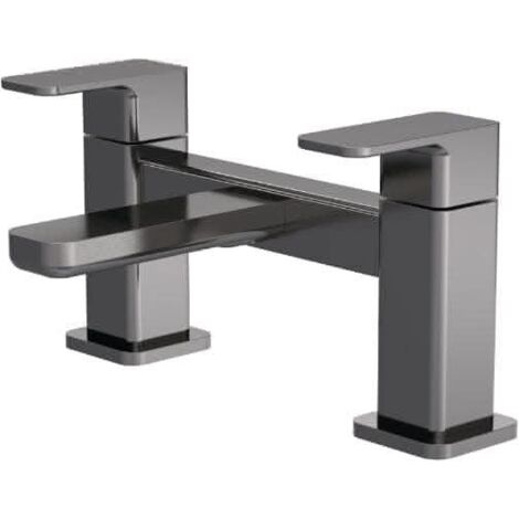 Nuie Windon Brushed Pewter Deck Mounted Bath Filler Tap - WIN703