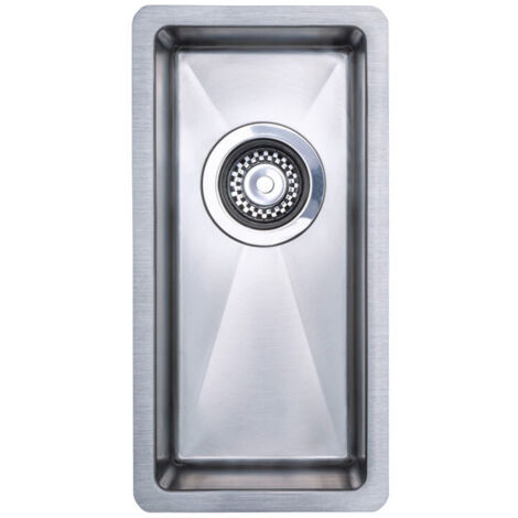 Prima+ R10 0.5 Bowl Undermount/Inset Kitchen Sink with Waste Kit 440mm L x 220mm W - Stainless Steel