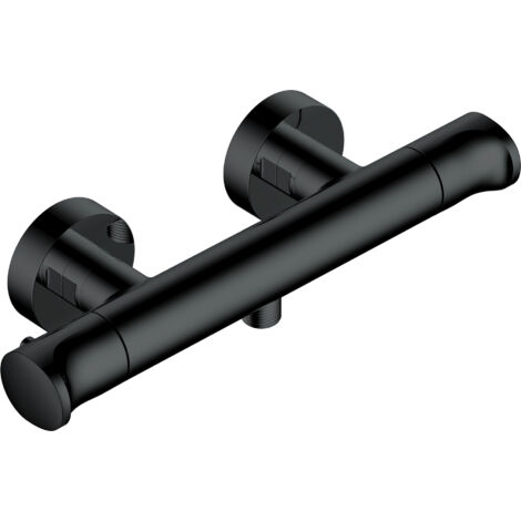 RAK Round Thermostatic Bar Shower Valve Bottom Outlet - Matt Black (1/2)