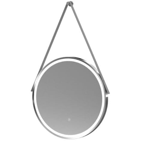 Nuie Salana Chrome Framed LED Touch Sensor Round Bathroom Mirror 600mm H x 600mm W (1/5)
