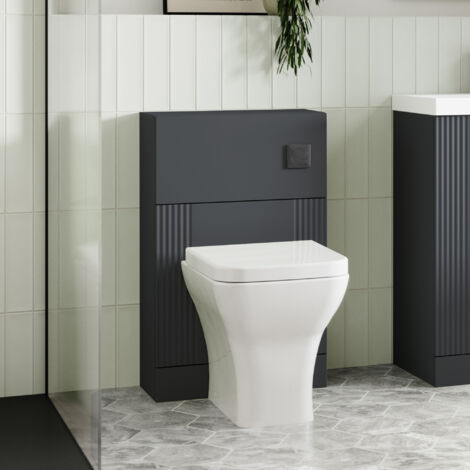 Nuie Deco Satin Soft Black 500mm Toilet Unit - FLT1441 (1/4)