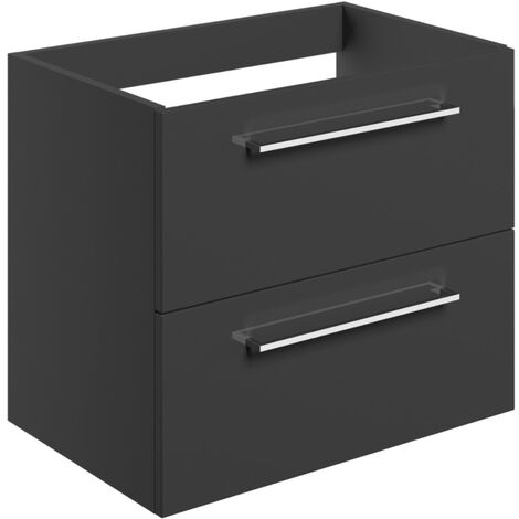 Signature Aalborg Wall Hung 2-Drawer Vanity Unit 590mm Wide - Anthracite Gloss (1/5)