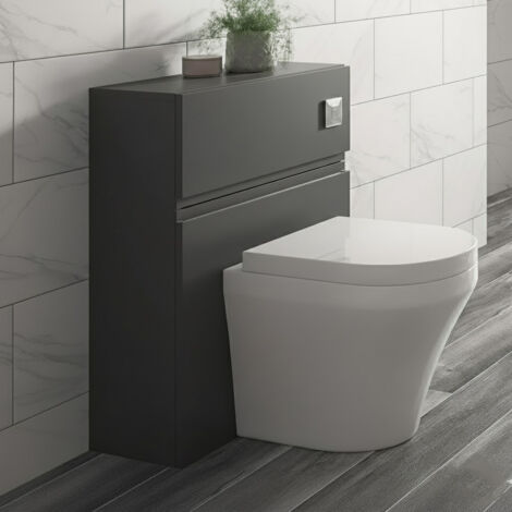 Hudson Reed Urban Back to Wall WC Toilet Unit 500mm Wide - Satin Anthracite