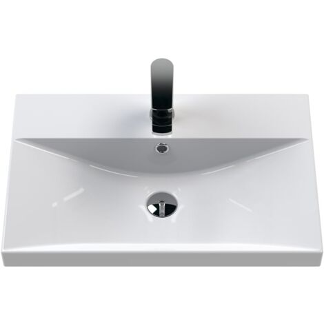 Hudson Reed Juno Wall Hung 2-Door Vanity Unit with Basin 3 600mm Wide - Coastal Grey