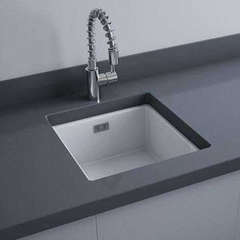 RAK Silvia Drop in Kitchen Sink 450mm L x 475mm W - Matt White (1/2)
