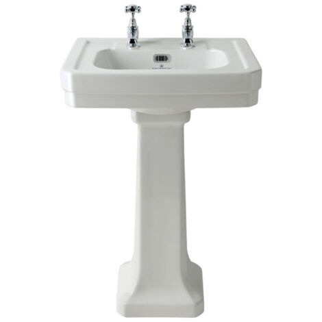 Bayswater Victrion Basin with Full Pedestal 550mm Wide 2 Tap Hole (1/2)