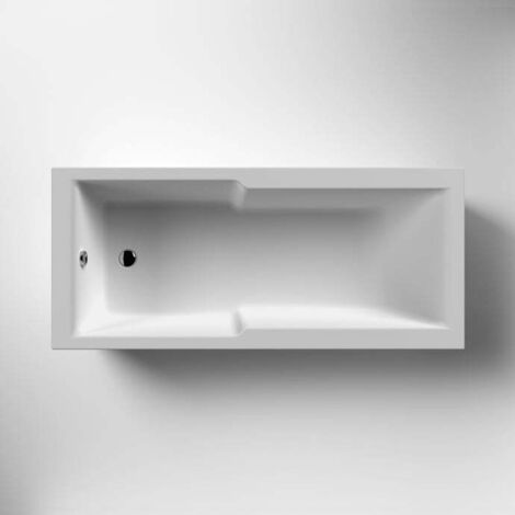 Nuie Square Straight Single Ended Shower Bath 1700mm x 750mm - Acrylic (inc Leg Set)